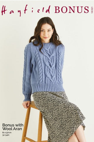 Hayfield Bonus Aran Pattern 10321 - Sweater