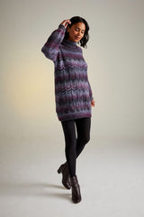 Sirdar Jewelspun Aran Pattern 10713 - Night Blooming Roll Neck