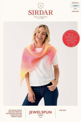Sirdar Jewelspun Ombre Aran Pattern 10849 - Crochet Shawl in One