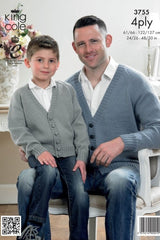 King Cole Merino Blend 4 Ply Pattern 3755 - Sweater & Cardigan