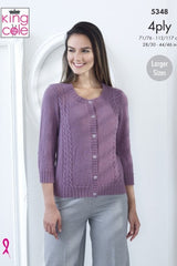 King Cole Merino Blend 4 Ply Pattern 5348 - Cardigan & Top