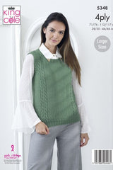 King Cole Merino Blend 4 Ply Pattern 5348 - Cardigan & Top