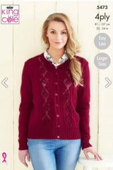 King Cole Merino Blend 4 Ply Pattern 5473 - Sweater & Cardigan