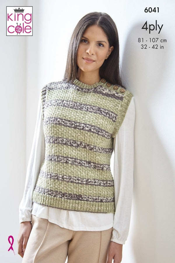 King Cole Norse 4 Ply Pattern 6041 - Pullover & Top