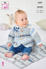 King Cole Cosy Love Aran Pattern 6045 - Jacket, Top, Hat, Socks & Blanket