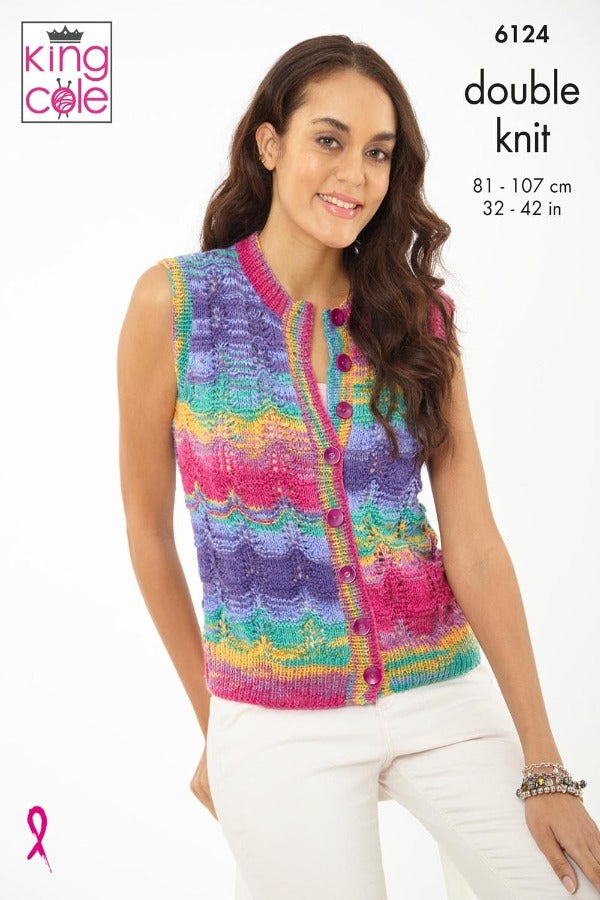 King Cole Tropical Beaches DK Pattern 6124 - Tank Top & Waistcoat
