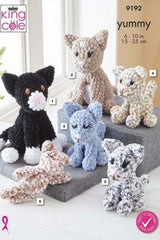 King Cole Yummy Pattern 9192 - Crochet Cats
