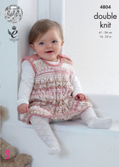 King Cole Cherish & Cherished DK Pattern 4804 - Jacket, Pinafore Dress, Tank Top & Hat