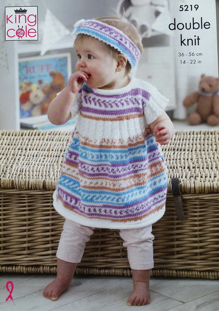 King Cole Cherish & Cherished DK Pattern 5219 - Cardigan, Dress, Coat & Beret