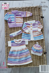 King Cole Cherish & Cherished DK Pattern 5219 - Cardigan, Dress, Coat & Beret