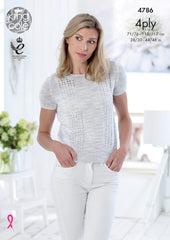 King Cole Giza Cotton & Sorbet 4 Ply Pattern 4786 - Tops