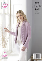 King Cole Finesse Cotton Silk DK Pattern 5395 - Tunic & Cardigan