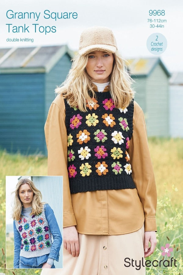 Stylecraft Special DK Granny Square Tank Tops Crochet Pattern 9968