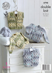 King Cole Drifter DK for Baby Pattern 4798 - Cardigans & Waistcoats