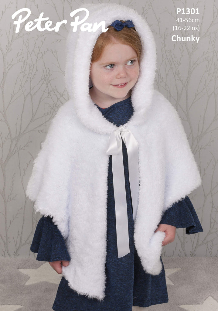 Peter Pan Precious Chunky Pattern P1301 - Hooded Cape - NOW €1.00