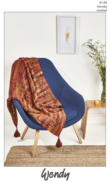 Wendy Botanics Chunky Pattern 6140 - Crochet Blanket - NOW €1.00