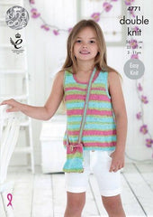 King Cole Cottonsoft Crush DK Pattern 4771 - Girls' Tops