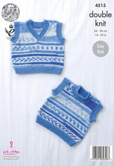 King Cole Cherish & Cherished DK Pattern 4515 - Slipovers