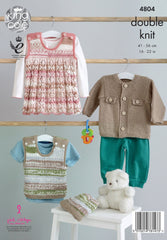 King Cole Cherish & Cherished DK Pattern 4804 - Jacket, Pinafore Dress, Tank Top & Hat