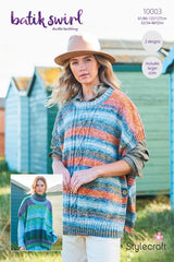 Stylecraft Batik Swirl DK Pattern 10003 - Ponchos