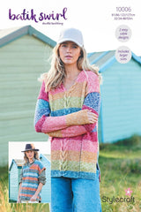 Stylecraft Batik Swirl DK Pattern 10006 - Sweater & Tank Top