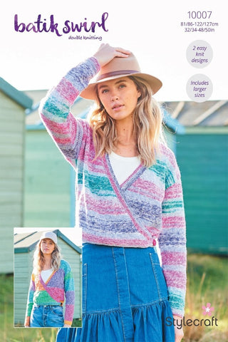 Stylecraft Batik Swirl DK Pattern 10007 - Wrap Cardigans
