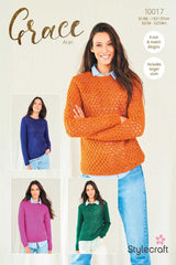 Stylecraft Grace Aran Pattern 10017 - Sweaters