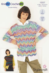Stylecraft Knit Me, Crochet Me DK Pattern 10037 - Sweater & Tank Top