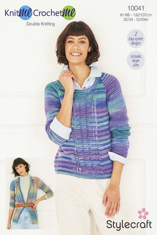 Stylecraft Knit Me, Crochet Me DK Pattern 10041 - Cardigan & Sweater