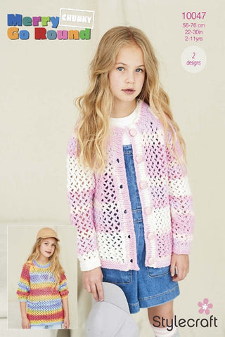Stylecraft Merry Go Round Chunky Pattern 10047 - Cardigan & Sweater