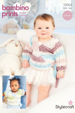 Stylecraft Bambino Prints DK Pattern 10064 - Cardigans