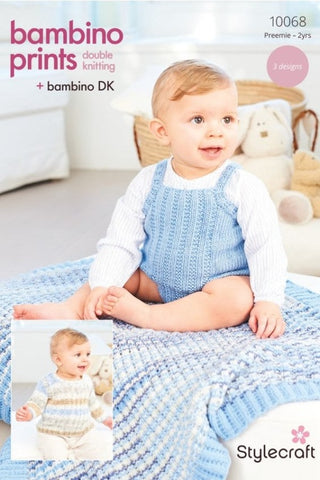 Stylecraft Bambino Prints & Bambino DK Pattern 10068 - Sweater, Vest & Blanket