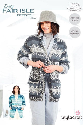 Stylecraft Easy Fair Isle Effect Aran Pattern 10074 - Cardigans