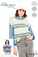 Stylecraft Easy Fair Isle Effect Aran Pattern 10075 - Tank Tops & Snood