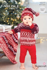 Stylecraft Easy Fair Isle Effect Aran Pattern 10077 - Sweater, Blanket & Hat