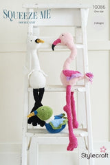 Stylecraft Squeeze Me DK Pattern 10086 - Crochet Flamingo, Swan & Duck
