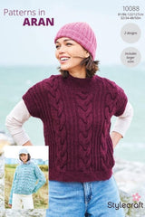Stylecraft Impressions & Grace Aran Pattern 10088 - Sweater & Tank Top