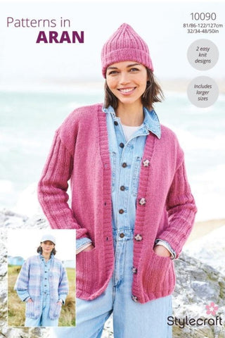 Stylecraft Impressions & Grace Aran Pattern 10090 - Cardigans