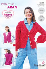 Stylecraft ReLove Aran Pattern 10111 - Cardigan & Waistcoat