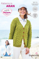 Stylecraft ReLove Aran Pattern 10115 - Cardigans