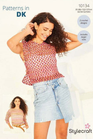 Stylecraft Colour Burst DK Pattern 10134 - Crochet Sweater & Tank