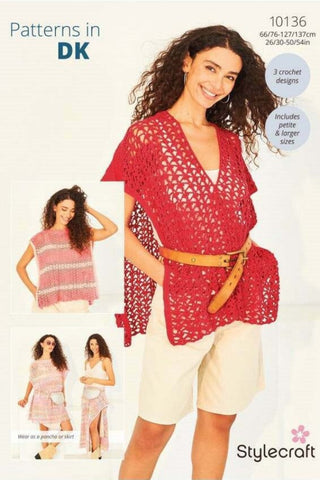 Stylecraft Colour Burst DK & Naturals Bamboo + Cotton DK Pattern 10136 - Crochet Beach Cover Ups