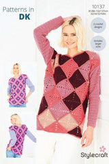 Stylecraft Special DK Pattern 10137 - Crochet Diamond Motif Sweaters
