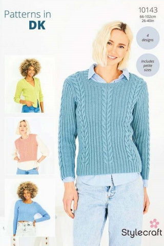 Stylecraft Special DK Pattern 10143 - Tank, Sweaters & Cardigan