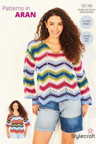Stylecraft Special, Grace & Relove Aran Pattern 10146 - Crochet Sweaters