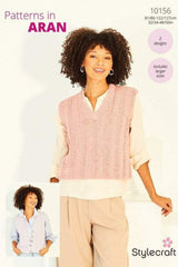 Stylecraft Soft Pastels Aran Pattern 10156 - Tank Top & Waistcoat
