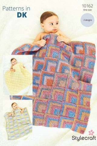 Stylecraft Soft Baby Easy Stripes & Bambino DK Pattern 10162 - Blankets