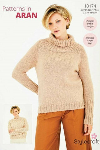 Stylecraft Serene & Grace Aran Pattern 10174 - Sweaters