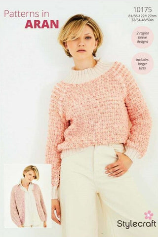 Stylecraft Serene & Grace Aran Pattern 10175 - Sweater & Cardigan