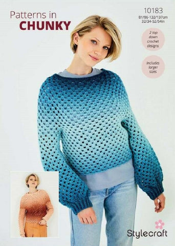 Stylecraft Horizon Chunky Pattern 10183 - Crochet Sweaters